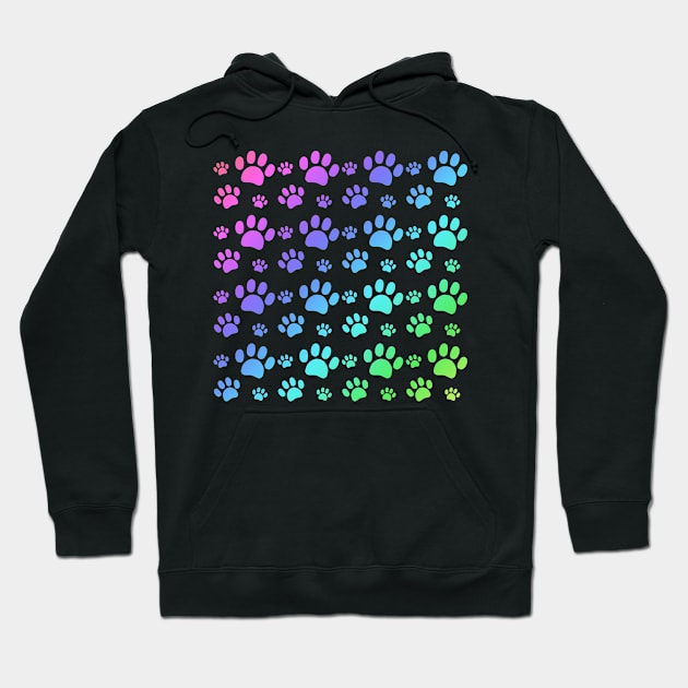 Rainbow Paw Pattern Hoodie by BiscuitSnack